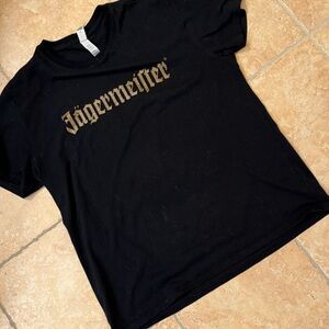 Threadfast Apparel JAGER Jagermeister Black T-Shirt XL Gold Logo Graphic Tee Top